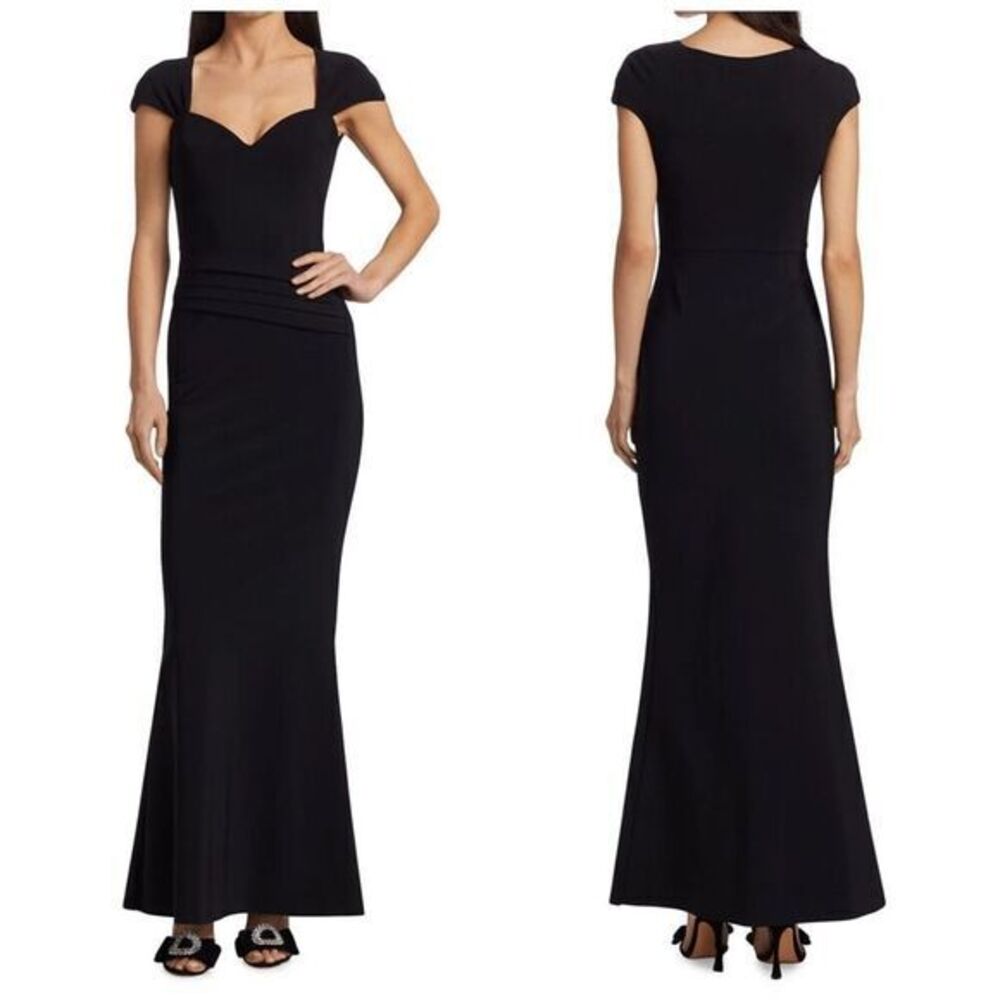 Chiara Boni La Petite Robe Sinny Cap-Sleeve Jersey Gown Size 16